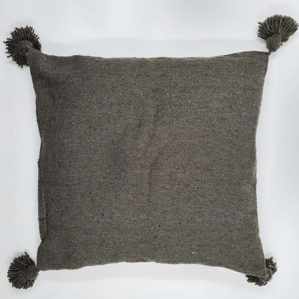 handmade Gray Moroccan cotton pillow