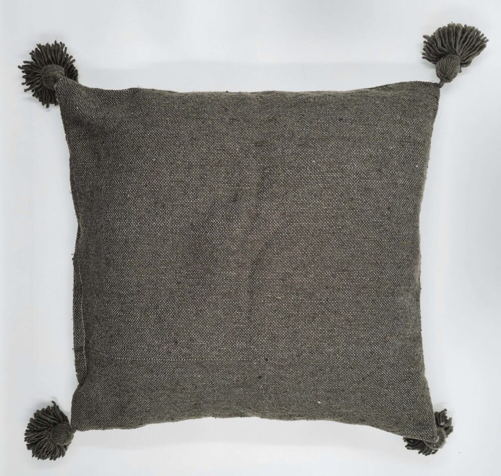 handmade Gray Moroccan cotton pillow