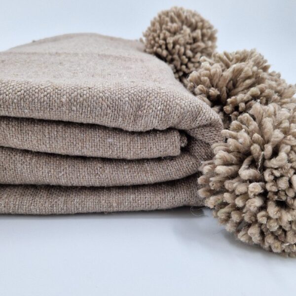 Handmade Moroccan Pom poms Blanket
