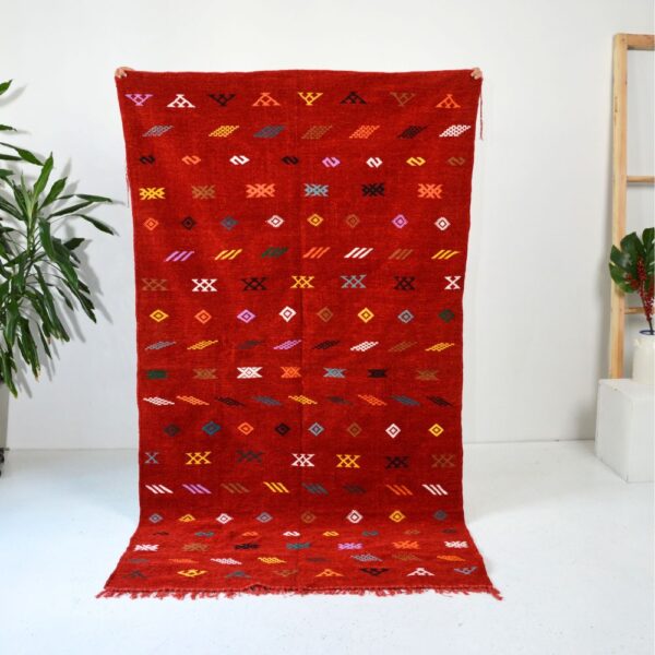 Handmade Moroccan Red Rug